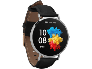 PRODUKT PO EKSPOZYCJI - Smartwatch GARETT Verona Srebrno-czarny skórzany