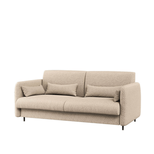 Sofa Bed Concept BC-19 do półkotapczanu BC-12 184x74x93 cm | Beżowy Boucle | Dąb artisan | funkcjonalna | do małych wnętrz | oszczędność miejsca