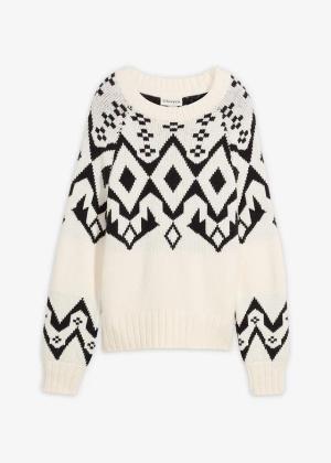 Sweter oversize w norweski wzór