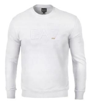 EMPORIO ARMANI EA7 BLUZA MĘSKA WYSZYWANE DUŻE LOGO KLASYCZNA BIAŁA L