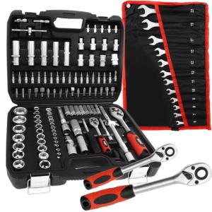 ZESTAW NARZĘDZIOWY 108el KLUCZY KLUCZE NASADOWE + PŁASKO OCZKOWE 6-22mm 12e