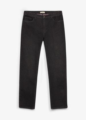 Jeansy regular fit z elastycznym pasem, straight