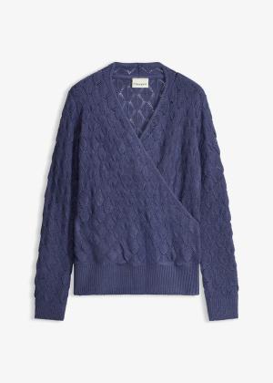 Sweter ażurowy w optyce kopertowego