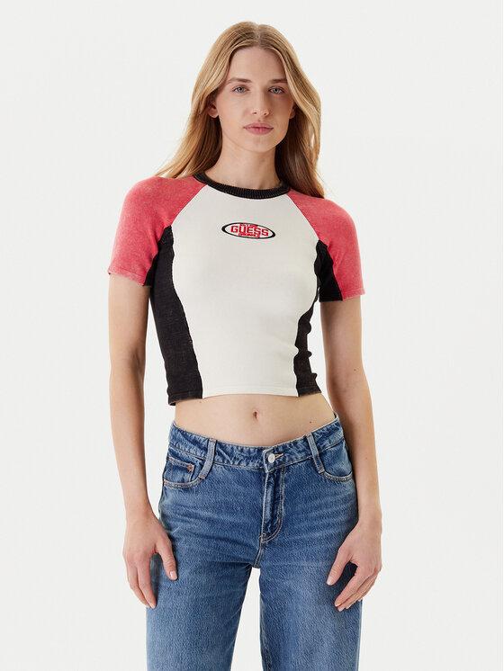 Guess T-Shirt W5YR44 Z2YJ2 Écru Regular Fit
