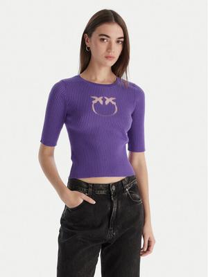 PINKO Bluzka Tritone Maglia 102017 A18M Fioletowy Slim Fit