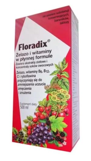 FLORADIX Żelazo i witaminy płyn, 500 ml