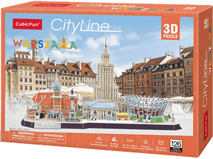 Puzzle DANTE Cubic Fun Cityline Warszawa 126 elementów Wielokolorowy