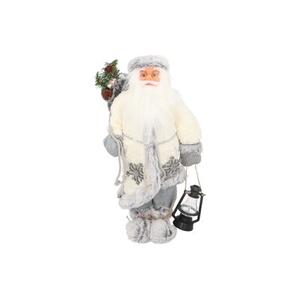 Figura tekstylna Mikołaj 45 cm biało-szary