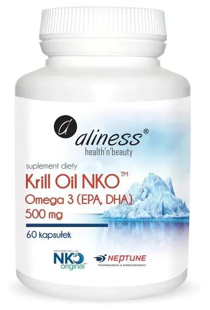 KRILL OIL OMEGA Olej z kryla antarktycznego Astaksantyna Aliness 60kapsułek