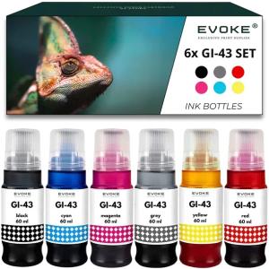 Tusz do drukarki Canon Pixma GI43 | Zestaw 6x 60ml GI-43 | Pixma G540 G640