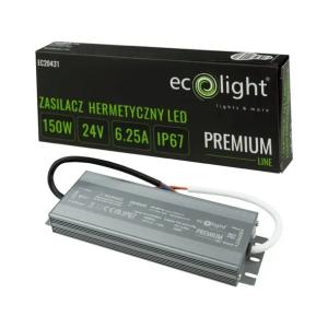 ZASILACZ HERMETYCZNY DO LED PREMIUM 150W 24V WODOODPORNY ECOLIGHT EC20431