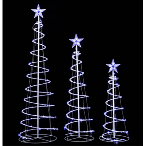 Choinka spiralna zewnętrzna LED Spark zimny biały 38 x 120 cm