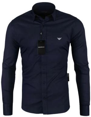 KOSZULA EMPORIO ARMANI GRANATOWA MĘSKA SLIM FIT