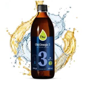 Olini Olej Omega-3 FENACTIVE nTG EPA DHA ALA D3 na odporność mózg 500 ml