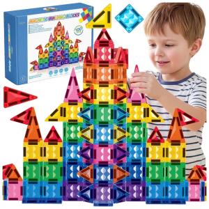 KLOCKI MAGNETYCZNE KONSTRUKCYJNE DUŻE ZESTAW 100 ELEMENTÓW 3D KINDERPLAY