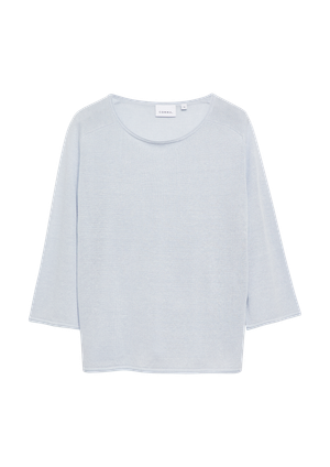 Sweter z cienkiej dzianiny z mieszanki z lnem z rękawami 3/4