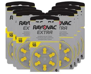 60x BATERIE SŁUCHOWE DA10 RAYOVAC 10