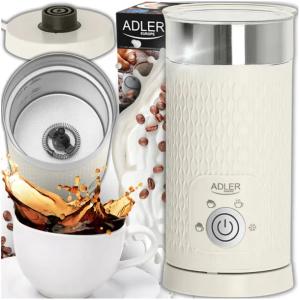 Spieniacz do mleka elektryczny podgrzewanie latte cappuccino beżowy 300ml