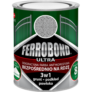 Farba antykorozyjna FERROBOND ULTRA młotek srebrny RAL 9006 0,7 l
