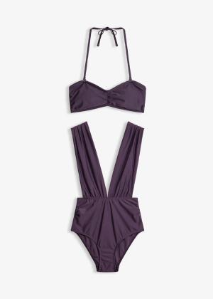 Kostium kąpielowy typu bandeau + górą bikini bandeau (2 części)