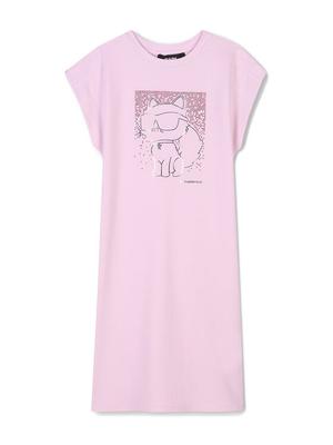 Karl Lagerfeld Kids Sukienka codzienna Z30456 M Różowy Regular Fit