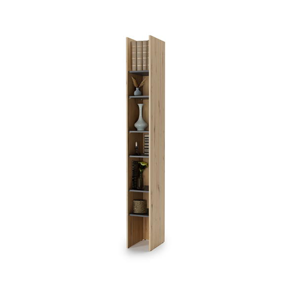 Regał Bed Concept BC-24 27x218x40 cm | Dąb artisan/Czarny | funkcjonalny | do półkotapczanu