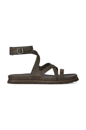 UGG sandały skórzane W Goldengaze Embossed Ankle Wrap