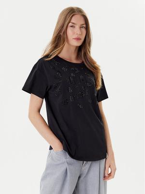 Liu Jo Sport T-Shirt TF5184 JS923 Czarny Relaxed Fit