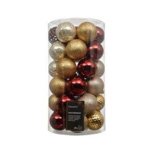 Bombki plastikowe mix śr. 6 cm wielokolorowy 37 szt.