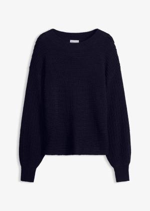 Sweter oversize w ażurowy wzór