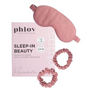 Zestaw Gumek Z Maską Na Oczy Sleep-In Beauty Z Wegańskiego Jedwabiui