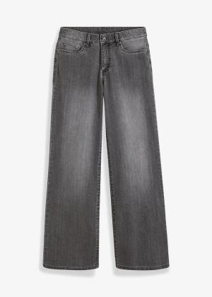 Dżinsy wide leg, mid waist, ze stretchem