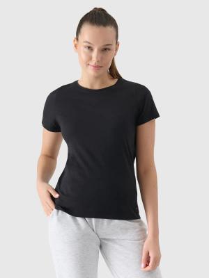 4F t-shirt treningowy damski koszulka do ćwiczeń 4FWSS25TTSHF1995 czarna (S)