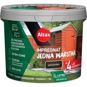 Impregnat do drewna ogrodowego JEDNA WARSTWA 9 l Palisander Altax