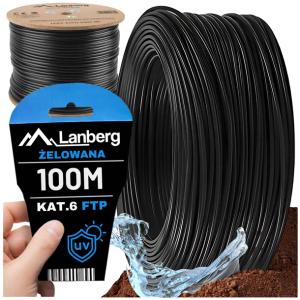 KABEL SIECIOWY SKRĘTKA PRZEWÓD LAN ŻEL ZEWNĘTRZNY FTP KAT.6 100M LANBERG
