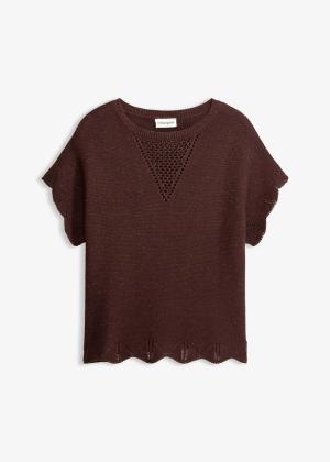 Sweter z krótkim rękawem z błyszczącą nicią