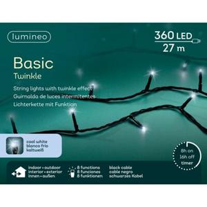 Lampki zewnętrzne LED 2700 cm czarny zimny biały 8 funkcji
