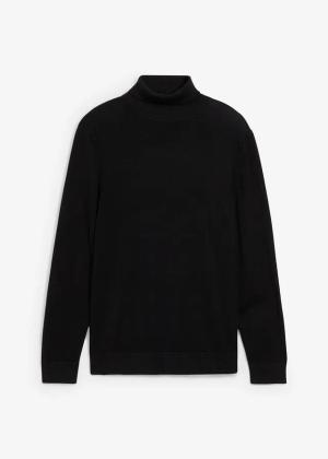 Cienki sweter z golfem z domieszką wełny merino, slim fit