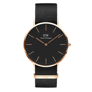 Daniel Wellington DW Watch Classic Cornwall Black Rose Gold 36mm