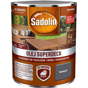 Olej do tarasów i mebli ogrodowych Superdeck Antracyt 0,75 l Sadolin