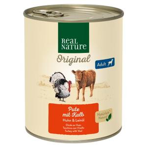 REAL NATURE mokra karma dla psa dorosłego Indyk z cielęciną 12x800 g