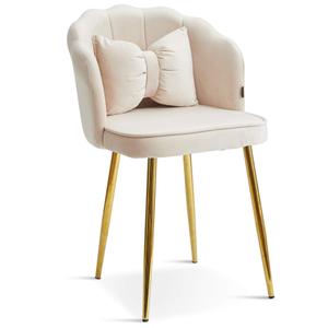 Krzesło muszelka Glamour DC-6091 | Welur | Beżowy | OUTLET
