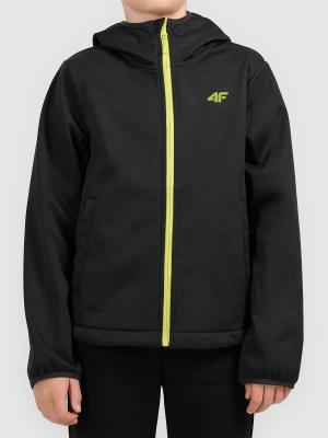 4F M598 Kurtka chłopięca SOFTSHELL Wiatroodporna na co dzień czarna (164)