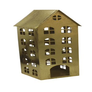 Domek metalowy złoty mały 43 cm