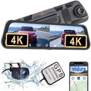 Wideorejestrator UHD 4K+4K Kamera Cofania Lusterko 10 GPS ADAS BSD LCA WiFi
