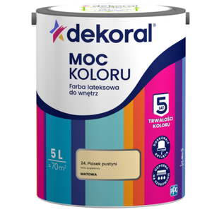 Farba lateksowa do wnętrz MOC KOLORU Piasek pustyni 5 l Dekoral
