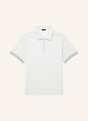Reiss Dzianinowa Koszulka Polo Bruno grau