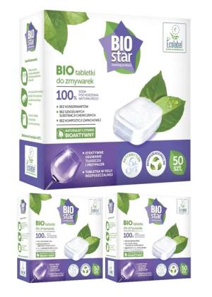 3 x Tabletki ekologiczne do zmywarki cleaning all in one BioStar 50 szt.EKO