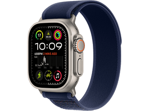 Smartwatch APPLE Watch Ultra 2 GPS + Cellular Koperta 49mm z tytanu w kolorze naturalnym opaską Trail S/M niebieskim MX4J3WB/A