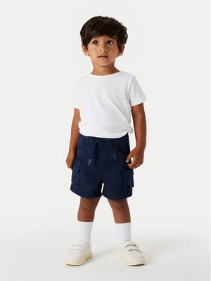 NAME IT Szorty materiałowe Ben 13225803 Granatowy Baggy Fit